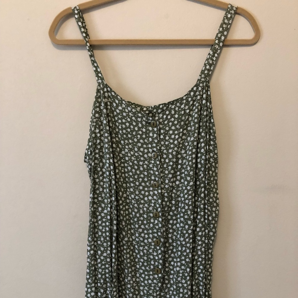 Vintage Green Floral Romper